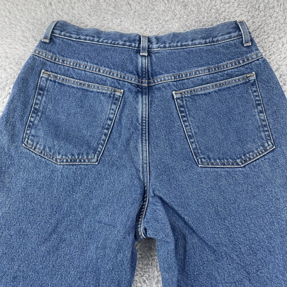 LL Bean Womens Fleece Lined Jeans 14 Reg Blue Denim Relaxed Fit - Picture 9 of 16